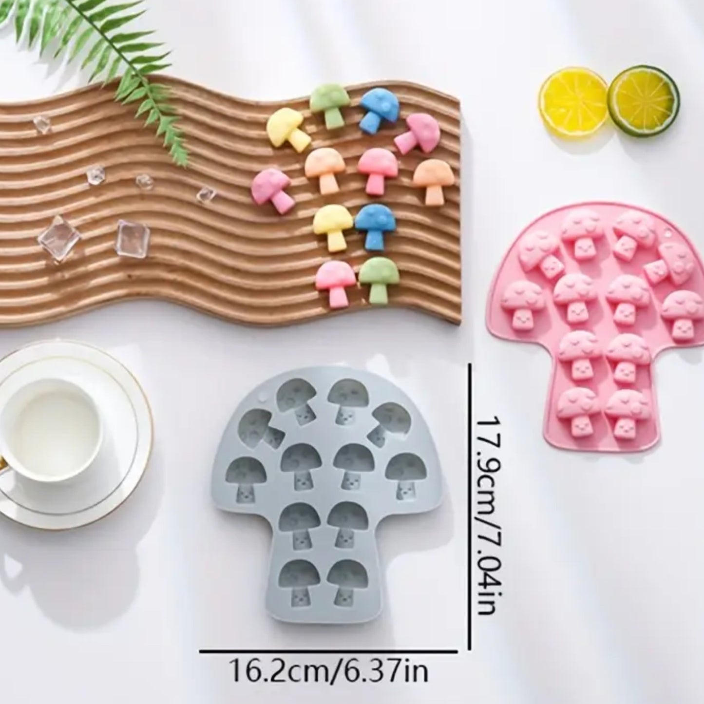 Molde para velas en forma de honguitos