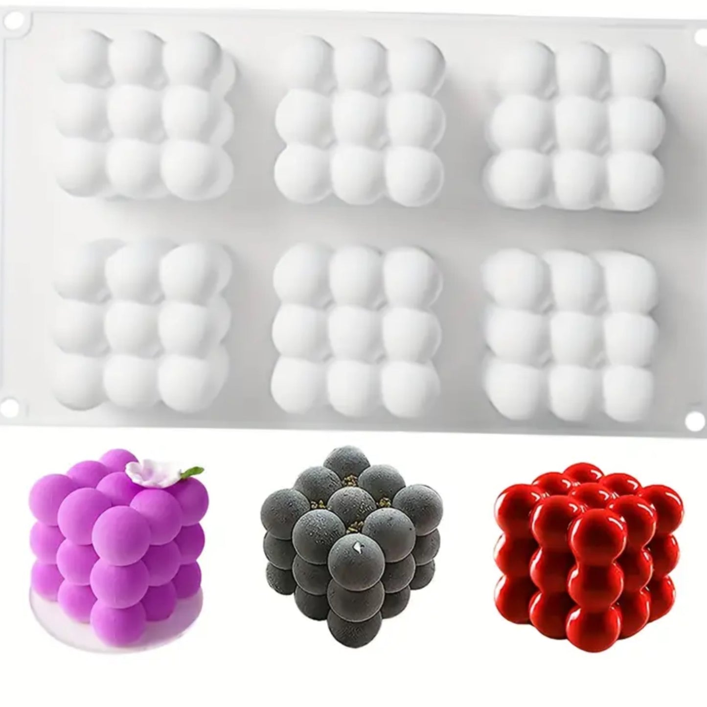 Molde con 6 cubos esfera tamaño grande