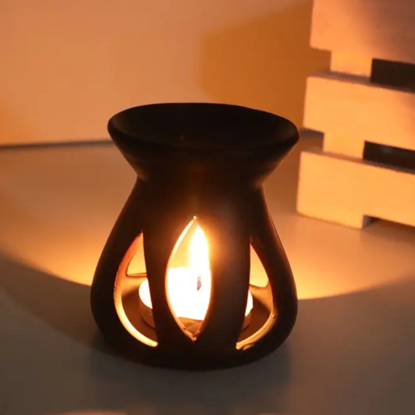 Difusor de esencias aromáticas de cerámica negro