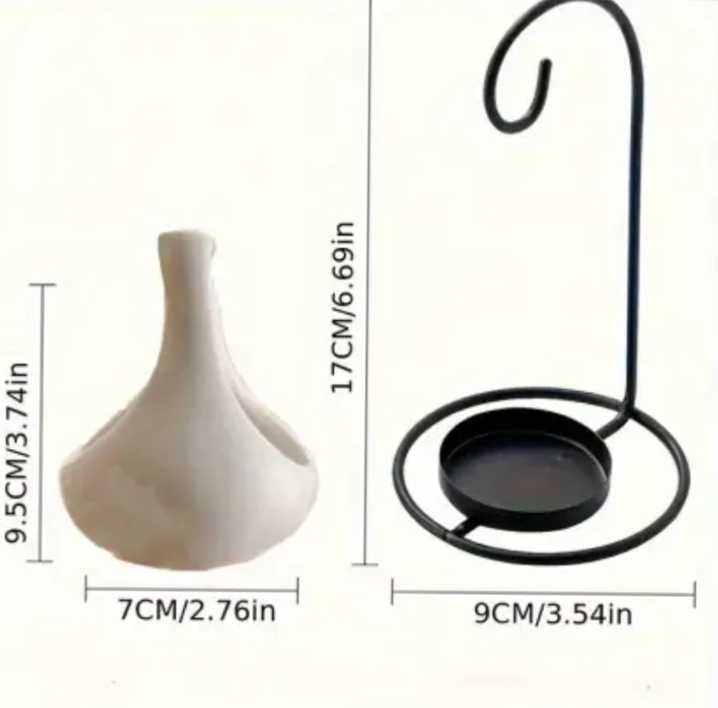 Difusor de esencias aromáticas de cerámica colgante blanco gota