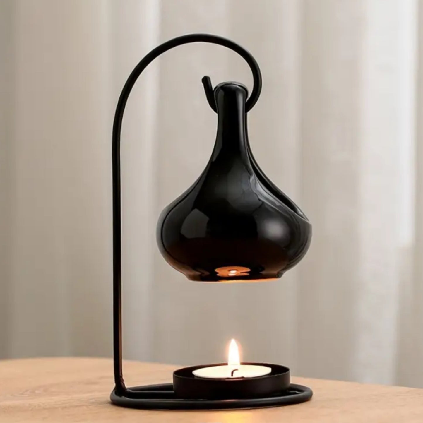 Difusor de esencias aromáticas de cerámica colgante negro gota