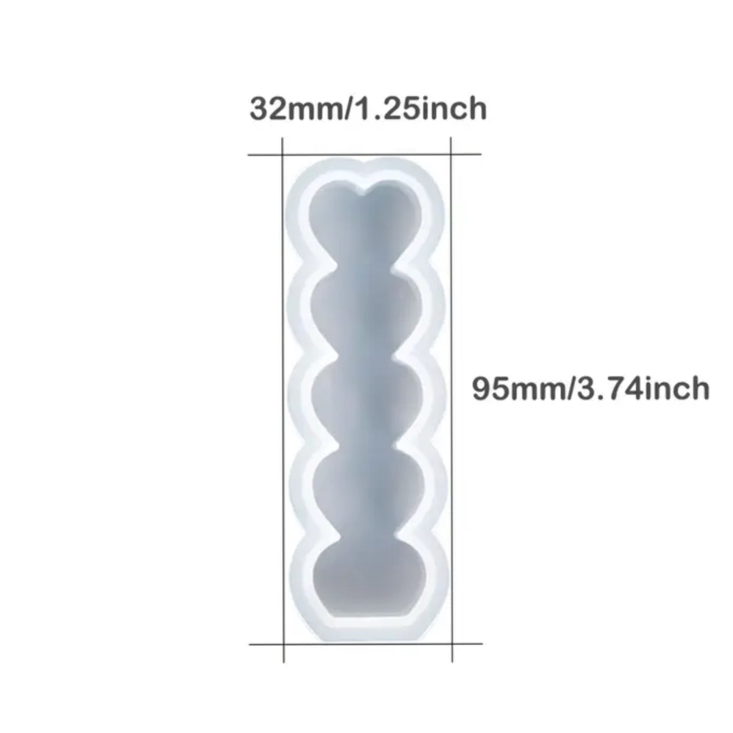 Molde para vela de pilar de corazones chico