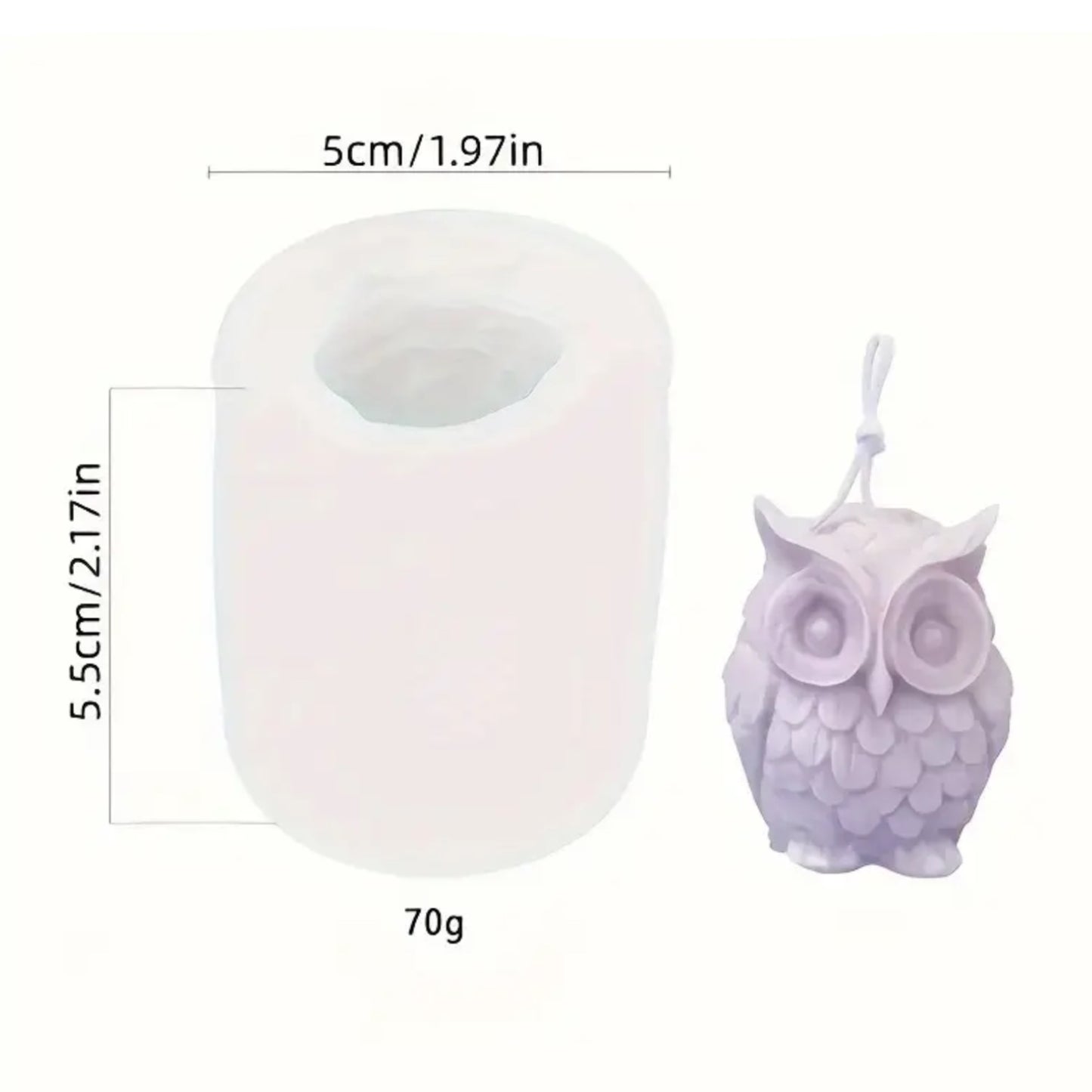 Molde para velas en forma de búho