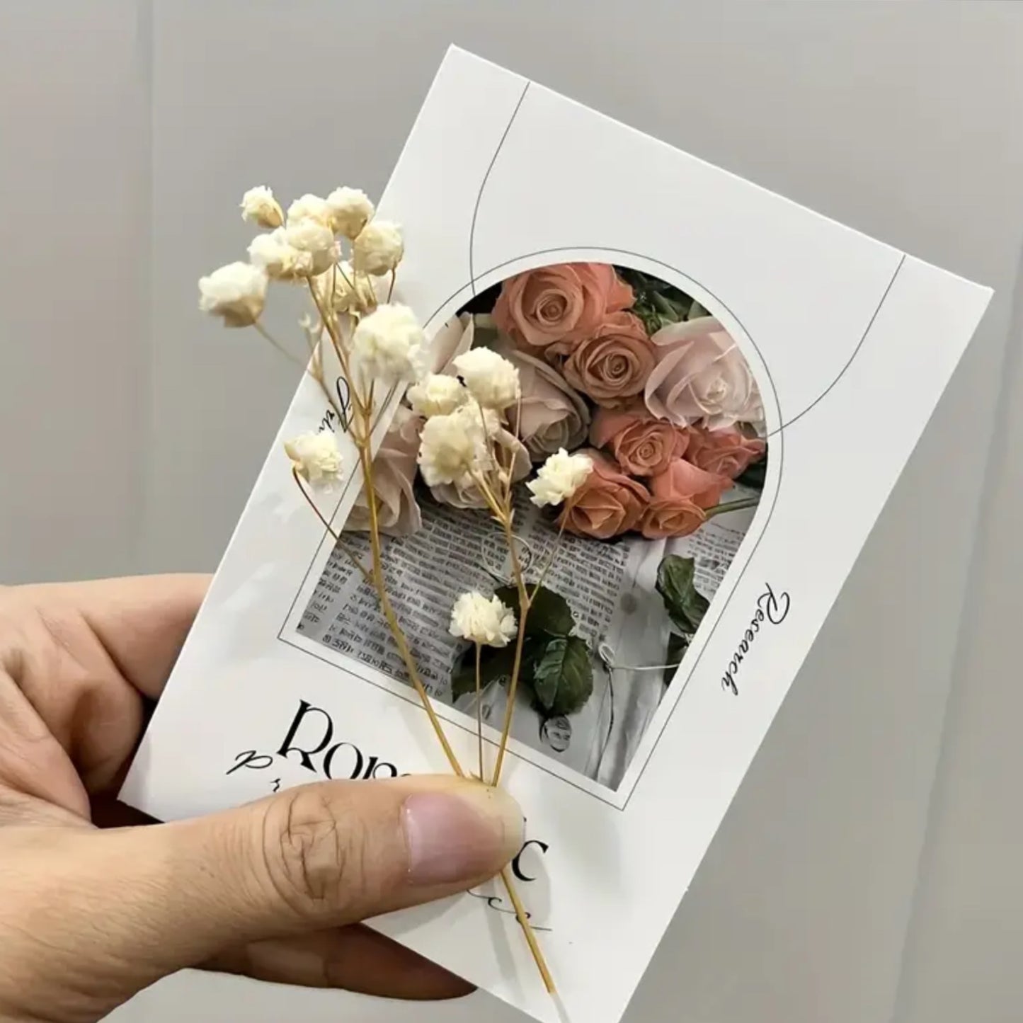 Flores secas naturales color beige 250gr.