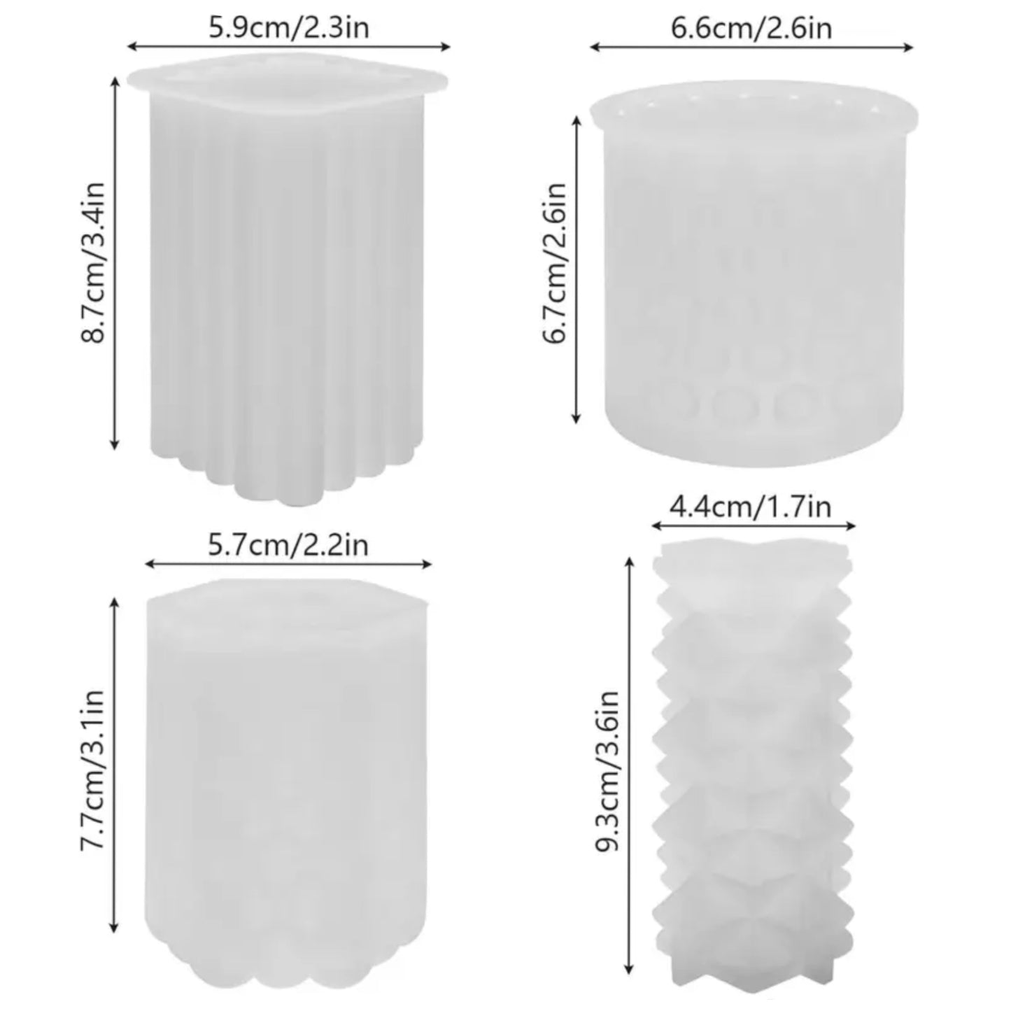 Paquete de 4 moldes geométricos