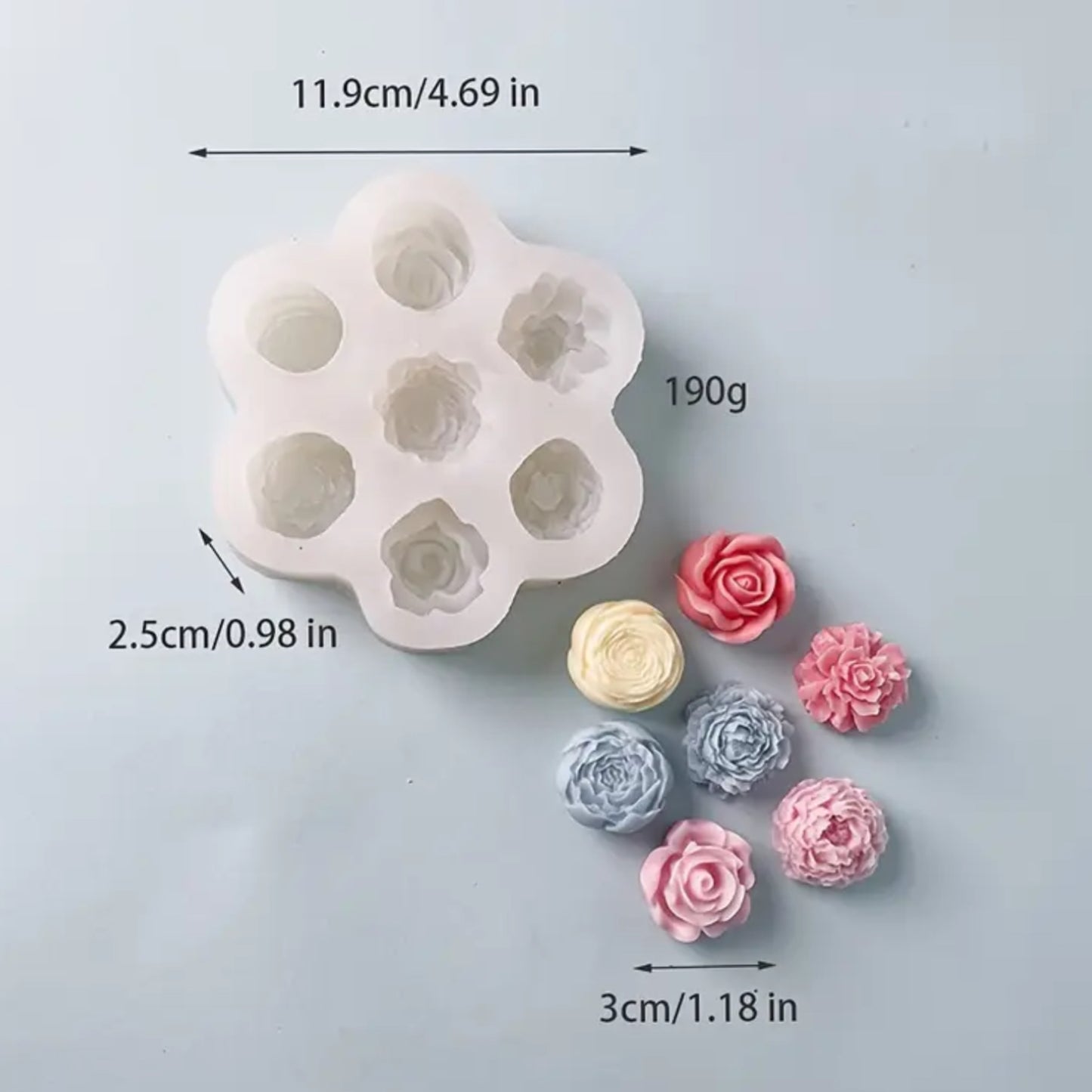 Molde con 5 espacios para diferentes flores