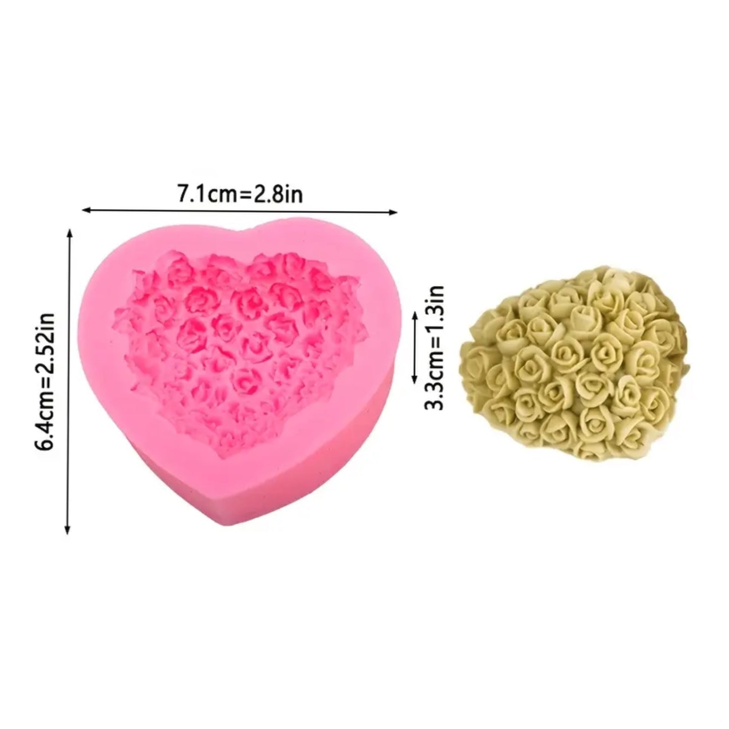 Molde de corazón de florecitas