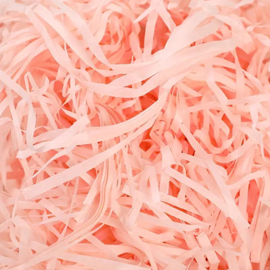 Relleno de papel rafia color melón pastel 100g.