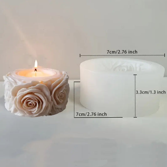 Molde de vela rosa 3D