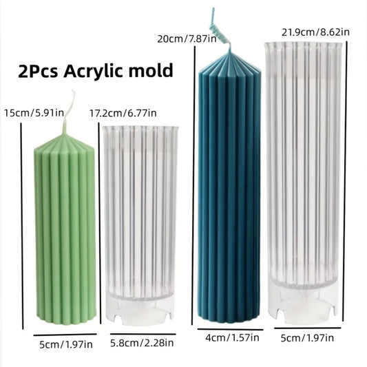 Paquete de 2 moldes  cilíndricos c/rayas