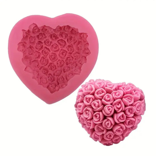 Molde de corazón de florecitas
