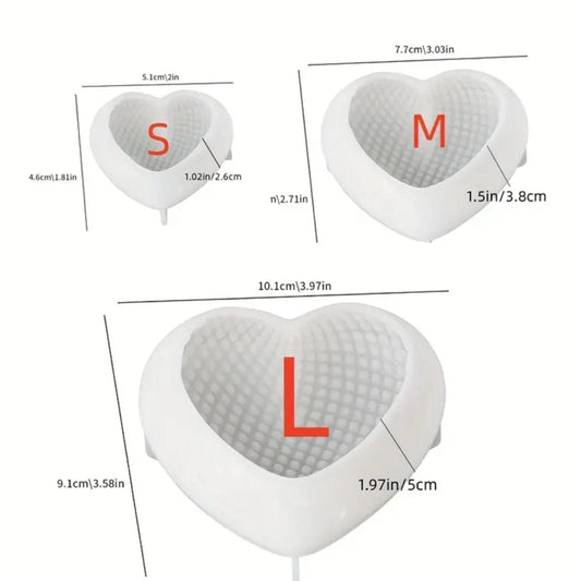 Juego de 3 moldes de corazones; 1 chico 1 mediano y 1 grande