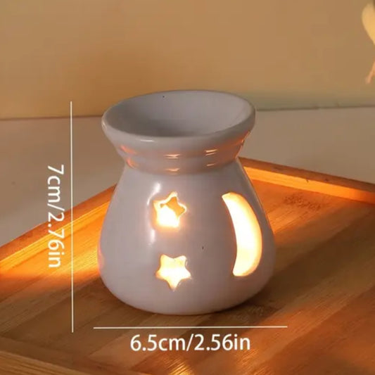 Difusor de esencias aromáticas de cerámica estrellitas blanco