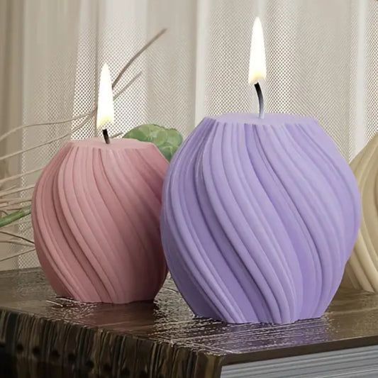 Juego de dos moldes para velas geométricas ondas