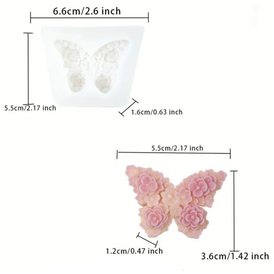 Molde de mariposa de flores