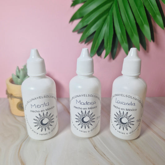 Fragancia para velas 50gr.: Menta, Maderas, Lavanda