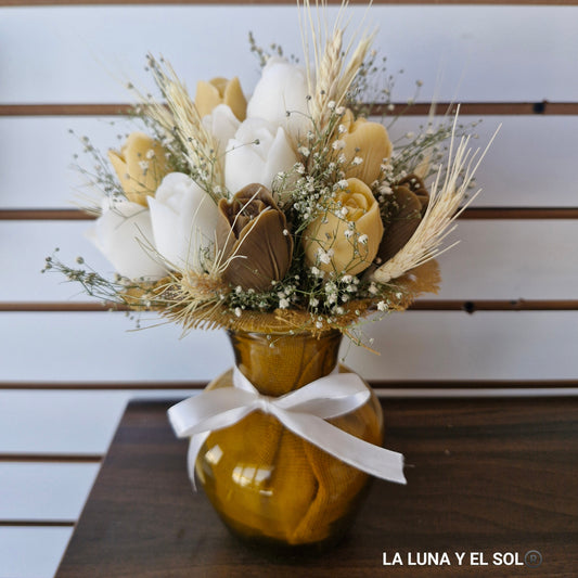 Bouquet de flores de velas aromáticas grande